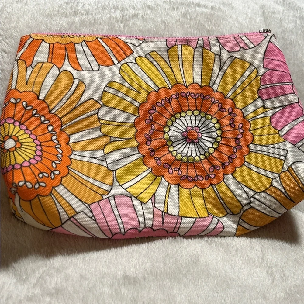 Clinique Retro Daisy Print Cosmetic Makeup Bag